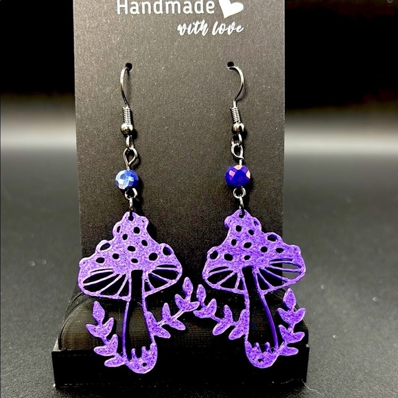 Jewelry - Purple Mushroom Earrings